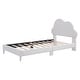 preview thumbnail 5 of 13, Twin Size Velvet Upholstered Cloud-Shape Bed with Headboard, No Box Spring Needed, Beige