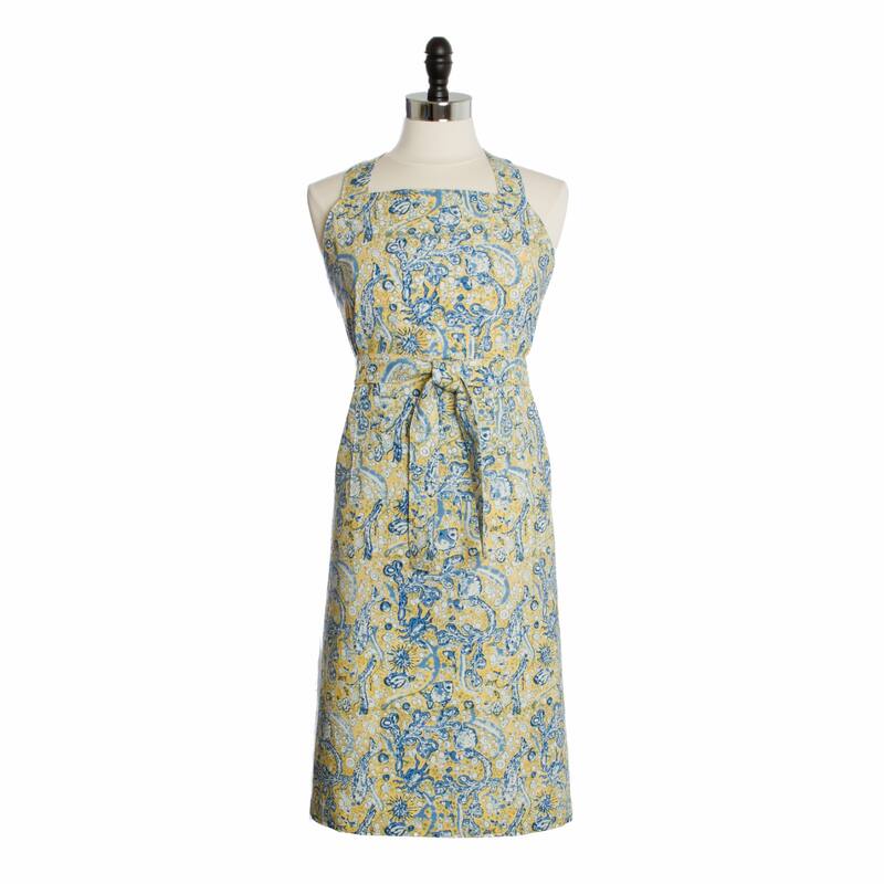 Couleur Nature La Mer Apron - Blue/Yellow