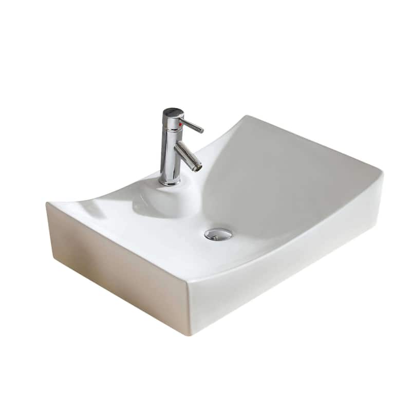 Fine Fixtures Ceramic White Bathroom Vessel Sink
