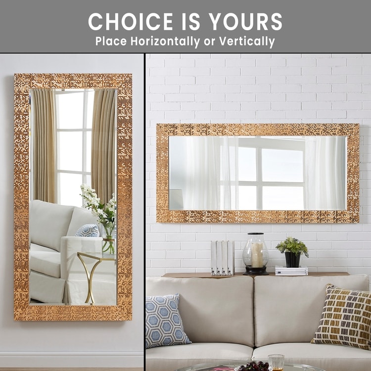 Mosaic Style Full Length Vertical Standing Leaning Wall Mirror