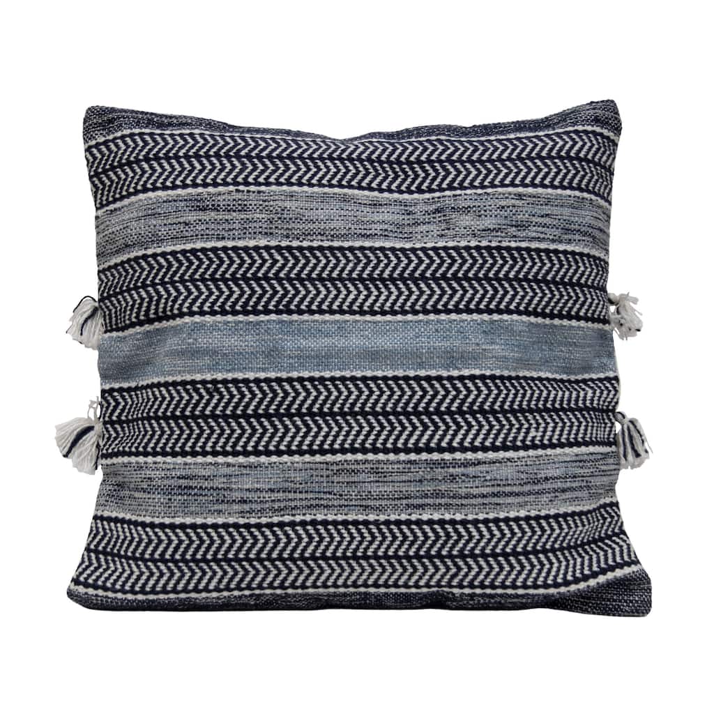 Foreside Home & Garden 24x24" Woven Blue Polyester w/Poly Fill Pillow - 24X24