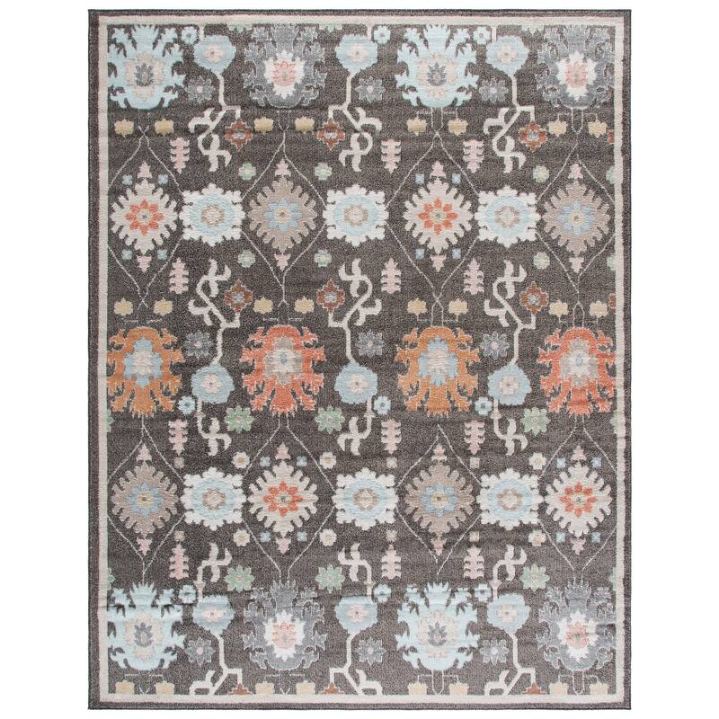 SAFAVIEH Phoenix Dezzie Boho Floral Rug - 8' x 10' - Dark Grey/Ivory Blue