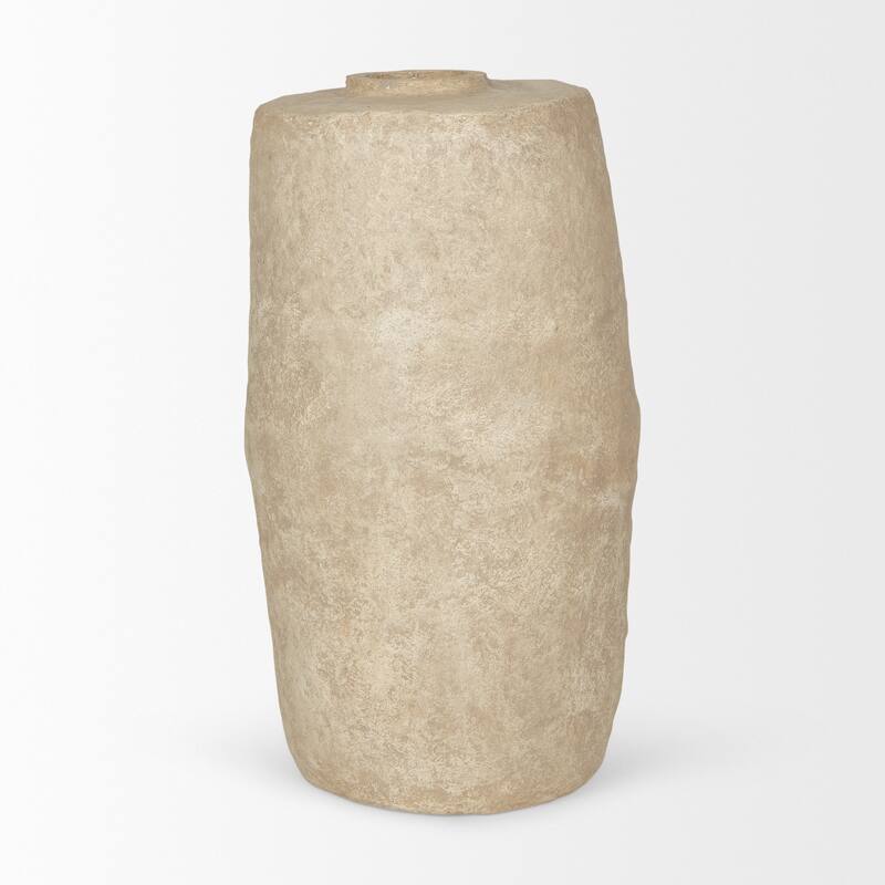 Rama Small Beige Paper Mache Floor Vase