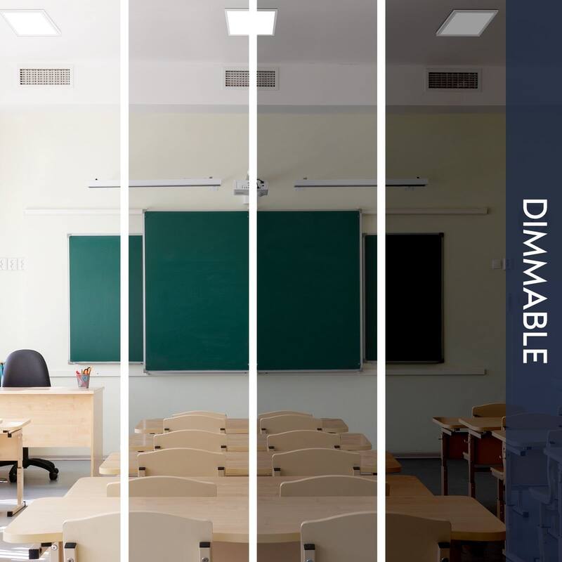 LUXRITE 1x1 FT. Slim Surface Mount Panel Light 5CCT Dimmable 1400/1800/2200 Lumens 12/16/20W Edge Lit 2 Pack