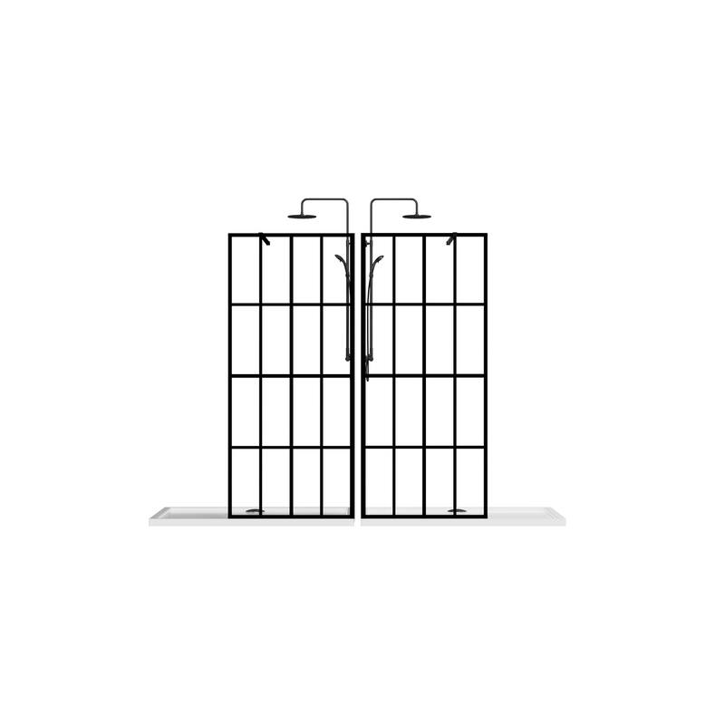 34" X 72"/46"X72" Shower Screen Walk-in Wet-room in Black