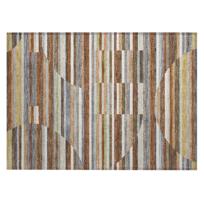 Machine Washable Indoor/ Outdoor Modern Cokedale Chantille Rug