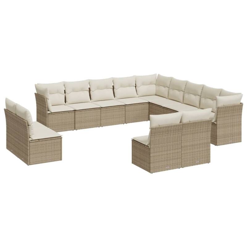 vidaXL Garden Sofa Set Beige (sofa), Cream White (cushions) - 21.7 x 21.7 x 14.6