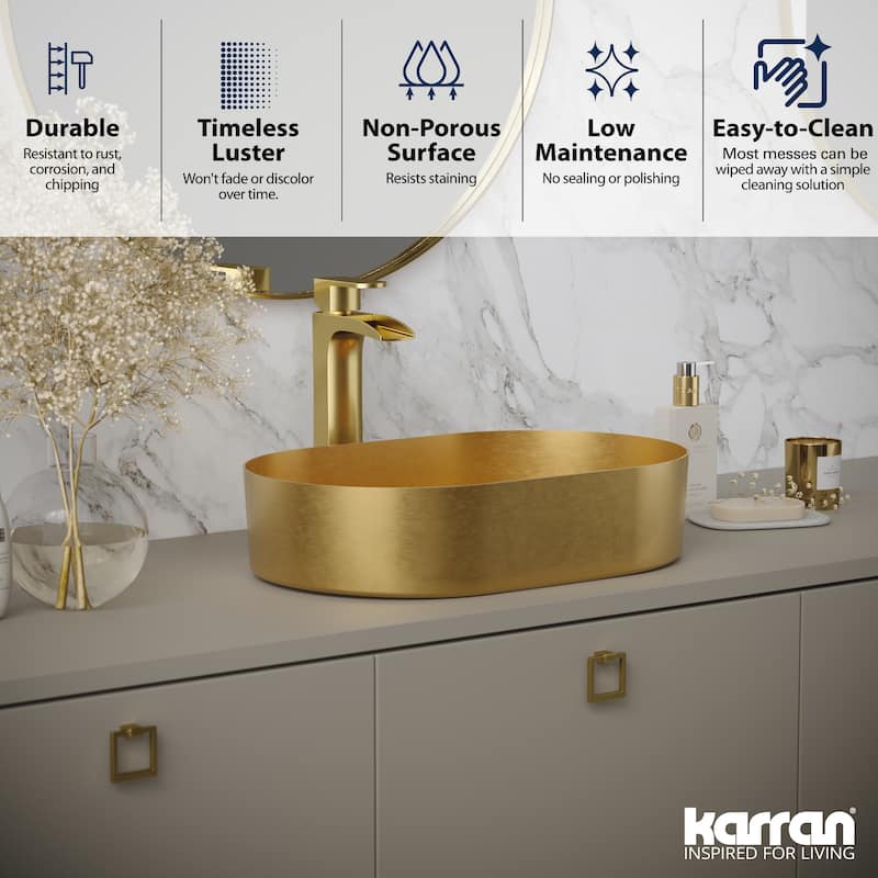 Karran Cinox Stainless Steel Oval Vessel Sink