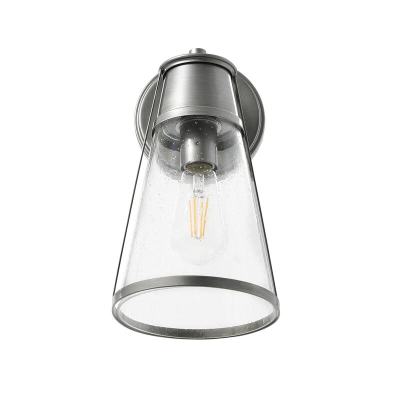 Robert Stevenson Lighting Jaxon - Metal and Seedy Glass Wall Sconce
