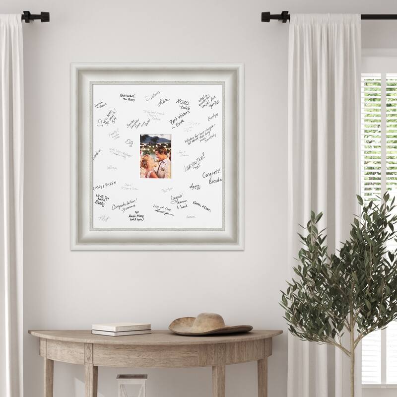 Parlor Signature Mat Picture Frame - Autograph Photo Frame Guest Book Alternative for Weddings, Graduations, or Retirement