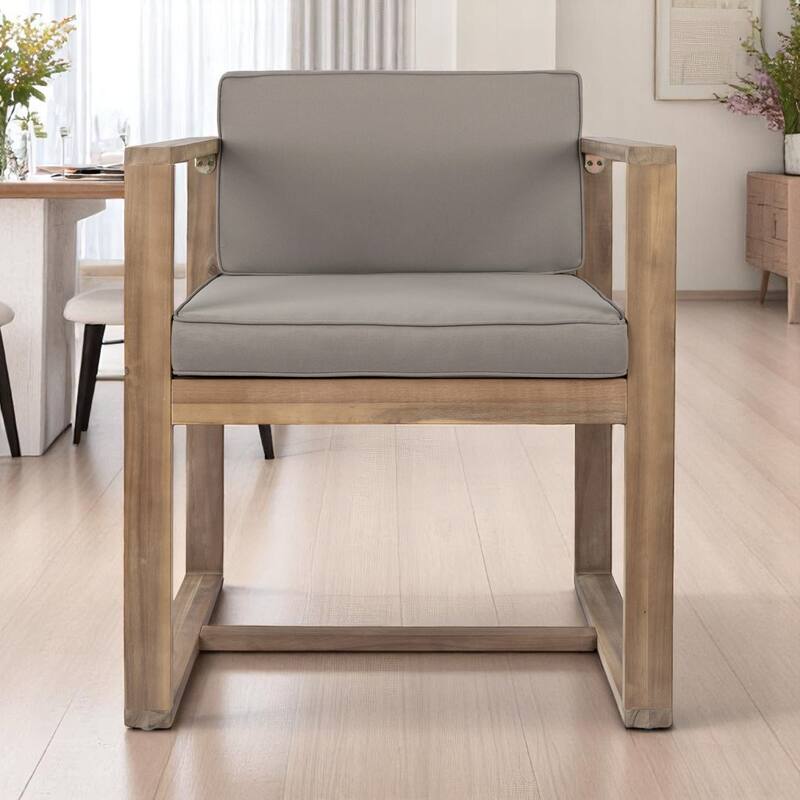 5-Piece Dining Table Set, Solid Acacia Wood Table with Iron Legs and 4 Matching Dining Chairs for Kitchen or Dining Room