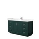 preview thumbnail 167 of 168, Miranda Single Vanity Set, Cultured Marble Top, No Mirror 60-Inch Single - Green, Nickel Trim, Carrara Cultured Marble Top