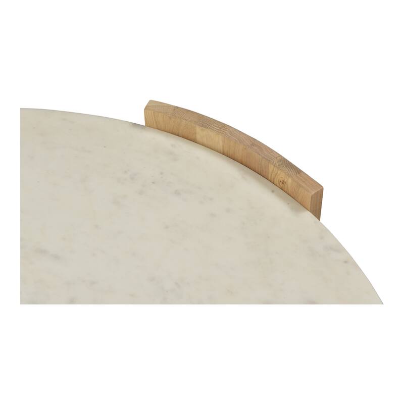Aurelle Home Art Deco Curved Leg Marble Top Round Coffee Table