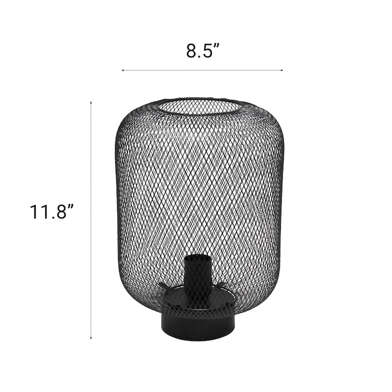 Metal Mesh Cylinder Table Lamp with On/Off Switch - 8.50 x 8.50 x 11.80 in. (L x W x H)