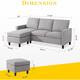 Futzca Modern L-shaped Convertible Sectional Sofa w/ Reversible Chaise