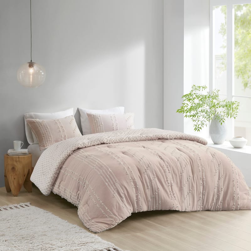 INK+IVY Kara 3 Piece Cotton Jacquard Comforter Set