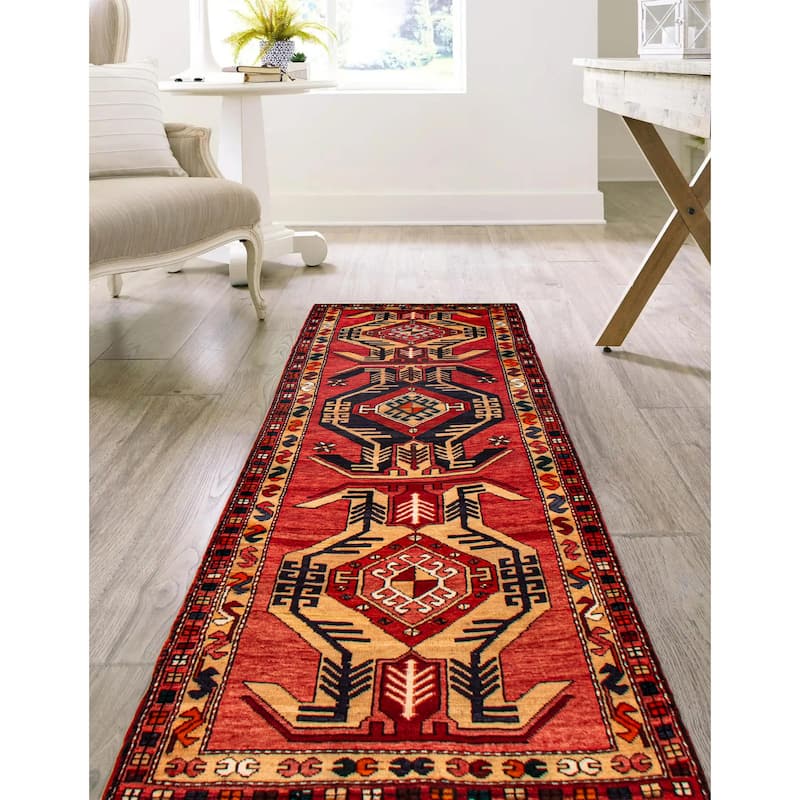 ECARPETGALLERY Hand-knotted Konya Anatolian Red Wool Rug - 3'5 x 10'11