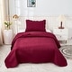 preview thumbnail 66 of 106, MarCielo 3 Piece Cotton Oversized Bedspread Quilt Set Tmonica Wine Burgundy - Twin