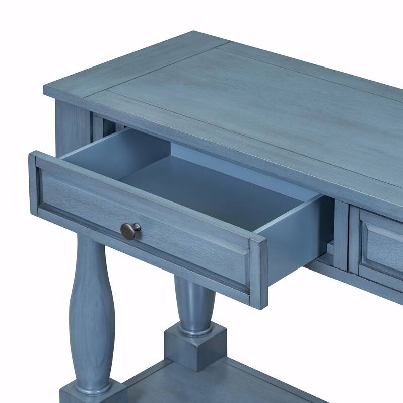 63" Console Table with Drawers and Shelf