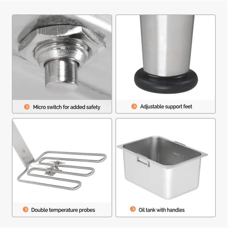 36QT 110V 6600W Double Tank Electric Deep Fryer with Timer