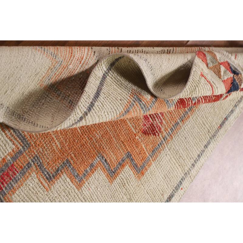 Plush Natural Dye Anatolian Turkish Runner Rug Handmade Wool Carpet - 3'1"x 11'10"