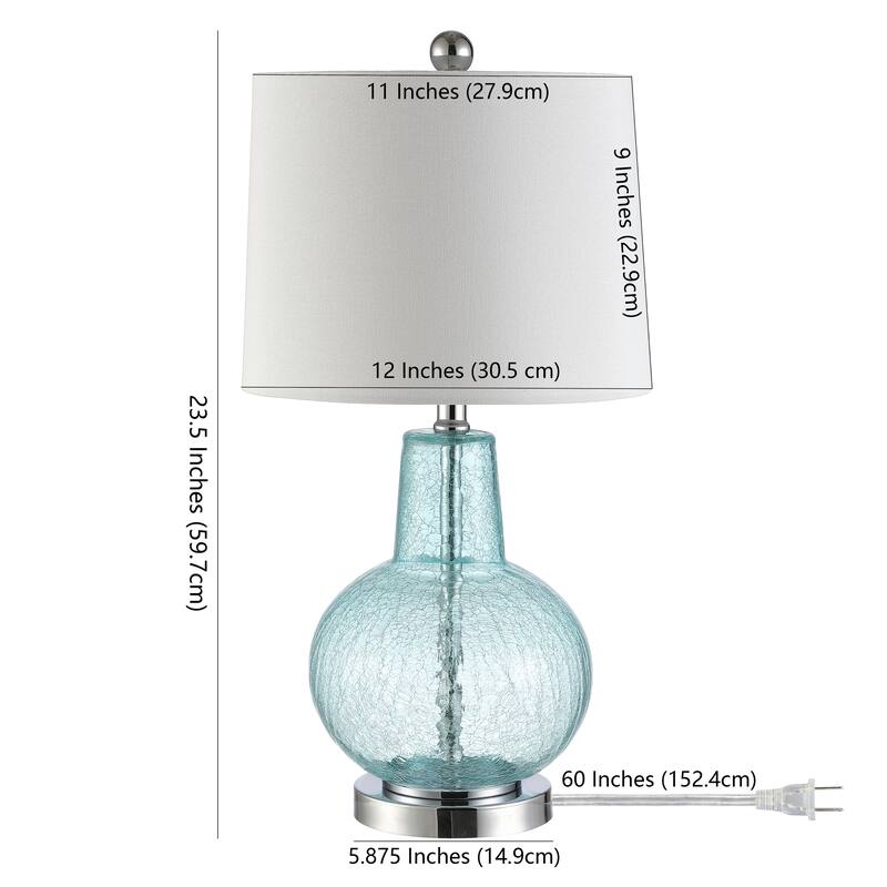 SAFAVIEH Lighting Atlas 24-inch Glass LED Table Lamp. - 12" W x 12" L x 24" H