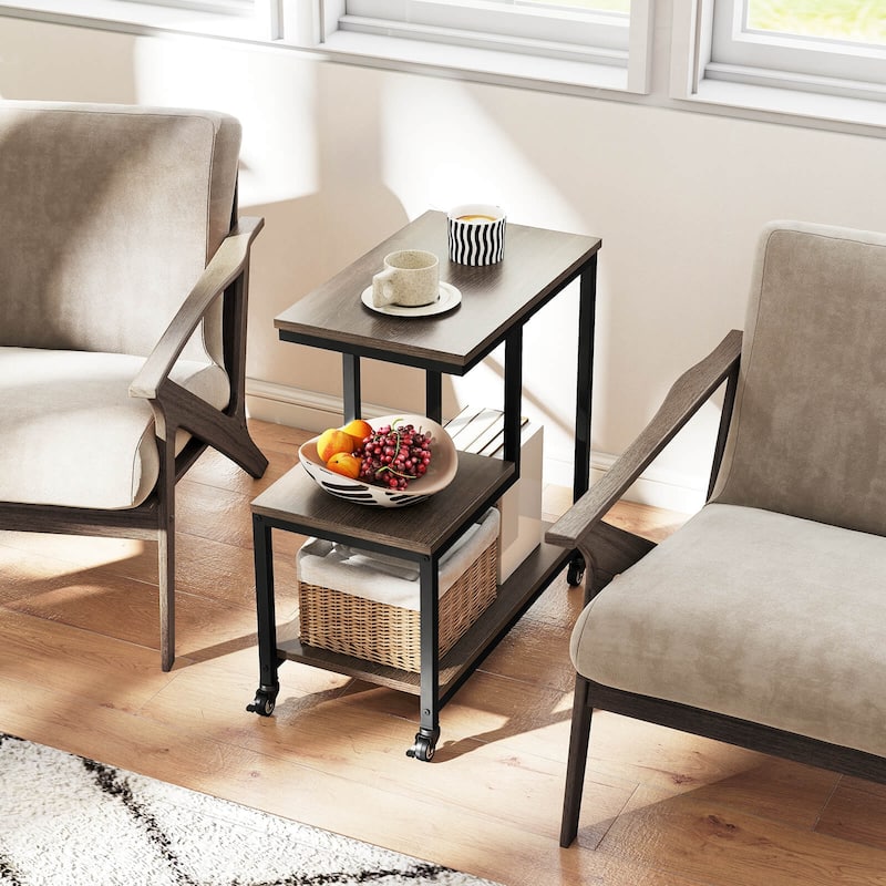 Costway 1/2 PCS Modern G-Shaped End Table Home 3-Tier Side Table with - See Details