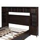 preview thumbnail 12 of 15, Queen Wooden Bed with Storage and Outlets - Elegant Espresso Design
