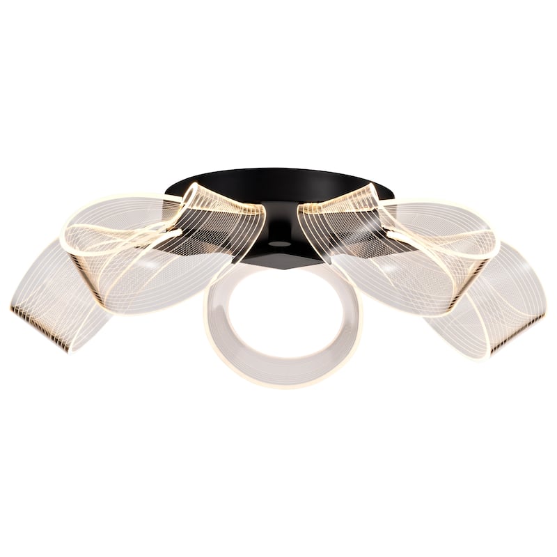 Barnett - 21 Inch LED Flush Mount - Matte Black - Silk Screened Acrylic Lens