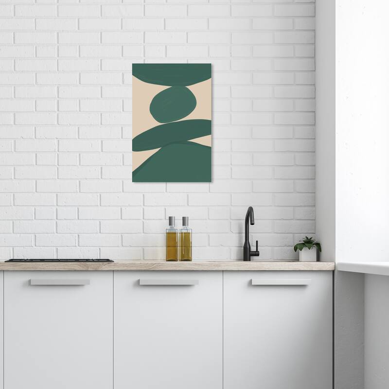 Wynwood Studio Canvas Abstract Tea Time Clay Green and Dark Green Modern & Contemporary Wall Art Canvas Print - 24 x 16
