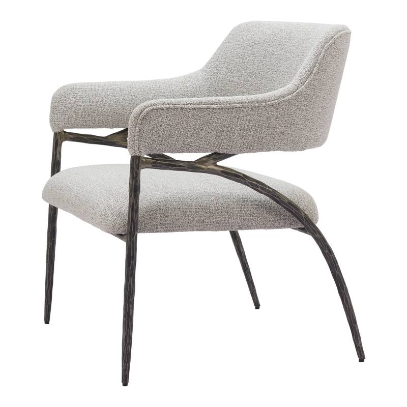 HomeRoots 28" Gray And Black Fabric Arm Chair - 27.6' X '32.7' X '28