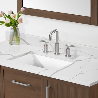 Bath Vanity Quartz Overhand Top with Rectangular Sink Backsplash ...