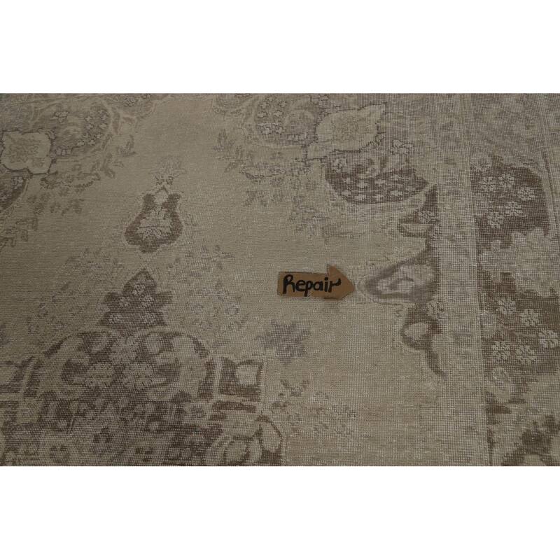 Distressed Tabriz Persian Area Rug Handmade Wool Carpet - 6'7"x 9'2"