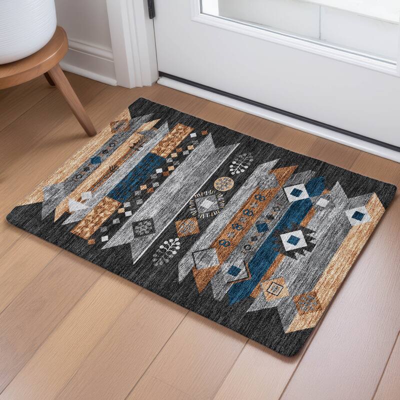 Machine Washable Indoor/ Outdoor Global Tuca Chantille Rug