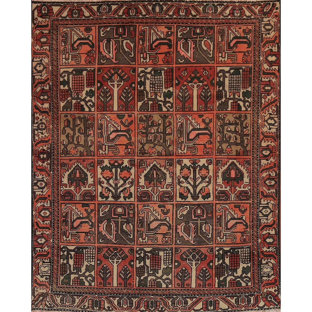 Garden Design Balouch Persian Rug Handmade Wool Carpet - 5'2" x 6'3"