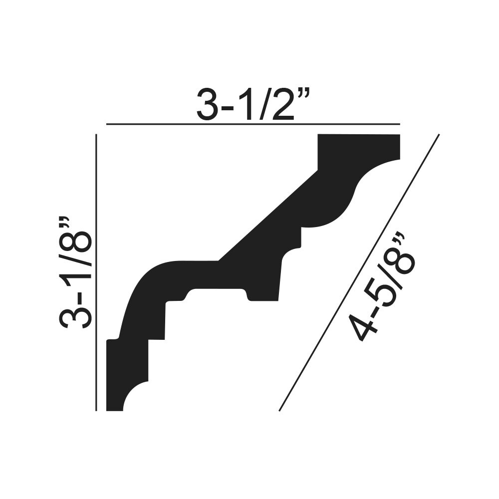 3 1 8 Inch X 3 1 2 Inch X 94 1 2 Inch Polyurethane Crown Moulding 5 Pack Overstock 3 1 8 Inch X 3 1 2 Inch X 94 1 2 Inch Polyurethane Crown Moulding 5 Pack Overstock