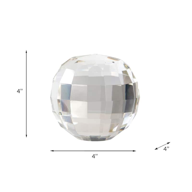 Sagebrook Home Contemporary Clear Crystal Orb Ball Decor