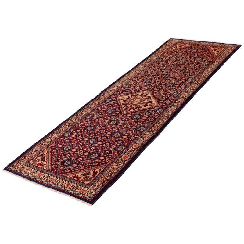 ECARPETGALLERY Hand-knotted Andelz Navy Wool Rug - 3'5 x 10'5