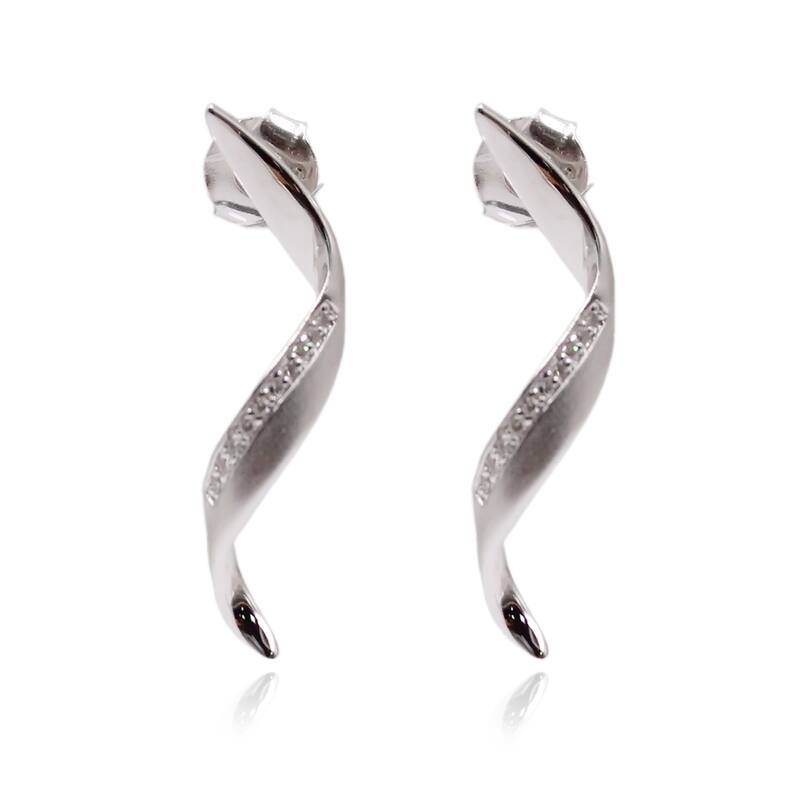925 Sterling Silver Diamond Earrings