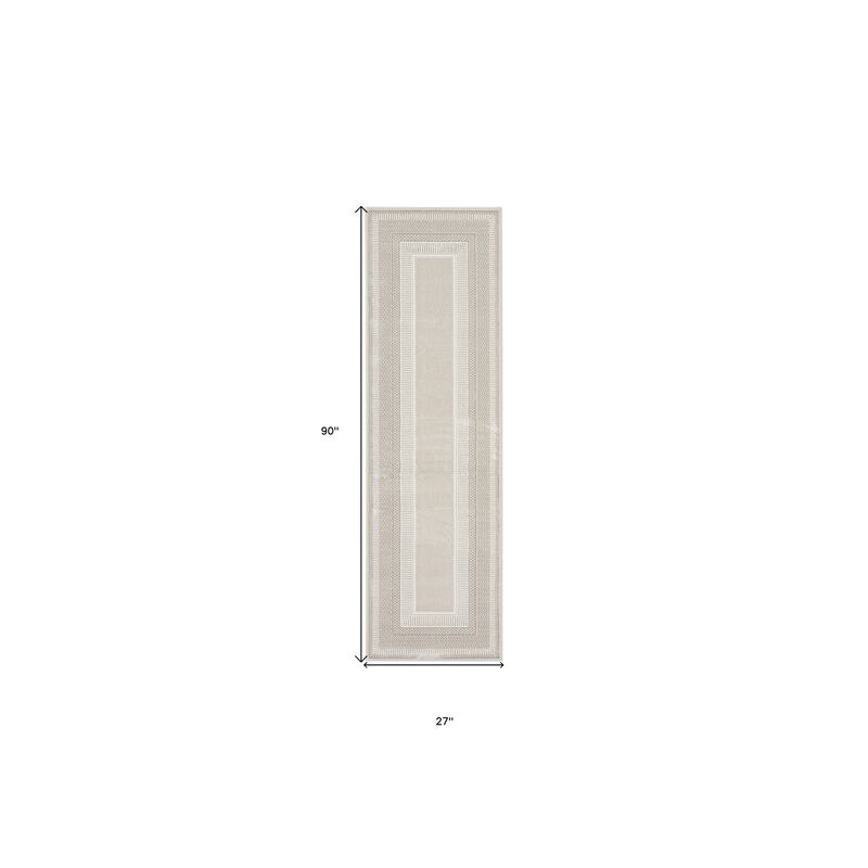 Power Loomed Geometric Abstract Modern Non Skid Stain Resistant Area Rug - 90' X '27' X '0.39