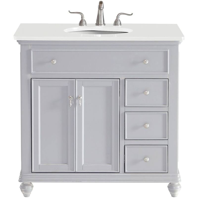 Elegant Lighting VF12336-VW Otto 36" Free Standing Single Basin Vanity - Grey - Ash Finish
