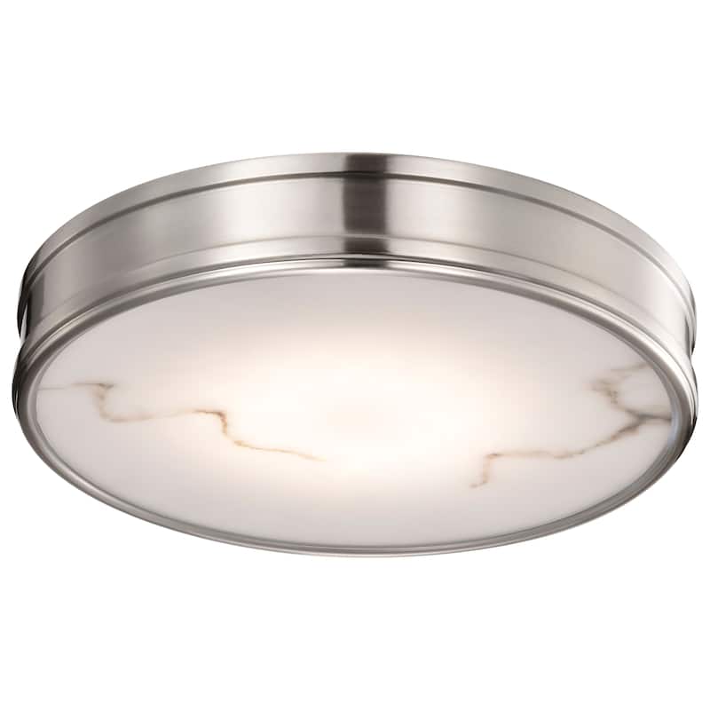 Kendall - 14 Inch LED Flush Mount - Brushed Nickel with Alabaster Glass - Brushed Nickel