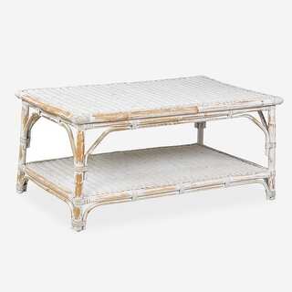 Whitewashed Rattan Table White Washed Rattan Coffee Table by East at Main - 37