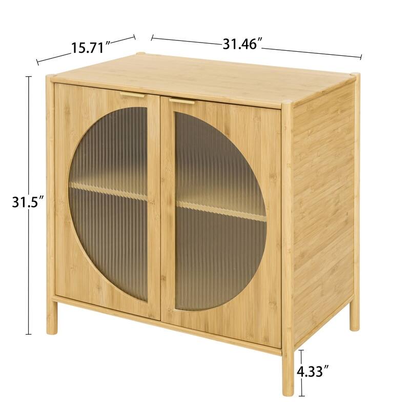 Bamboo Cabinet with Glass Door