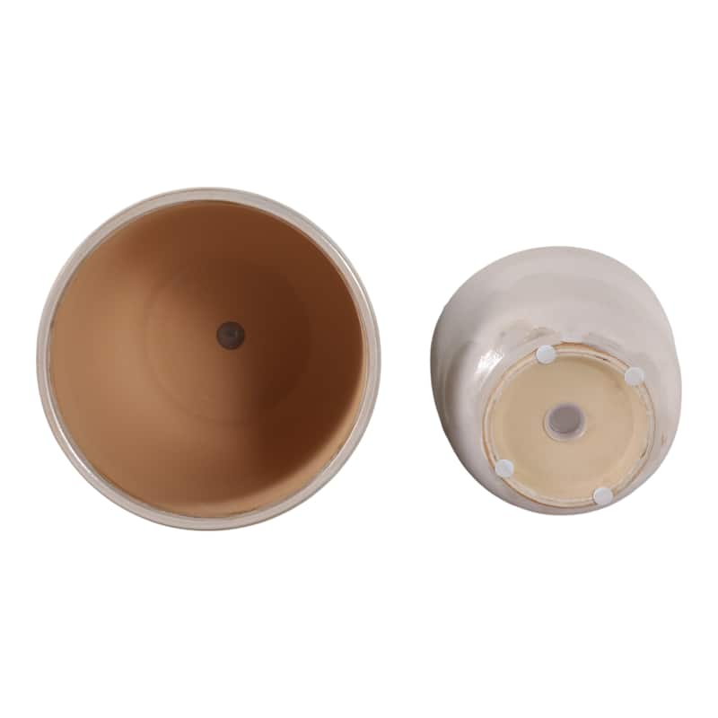 Ceramic Planter Handcrafted Details Rounded Silhouettes (Set of 3) - 12" x 12" x 10"