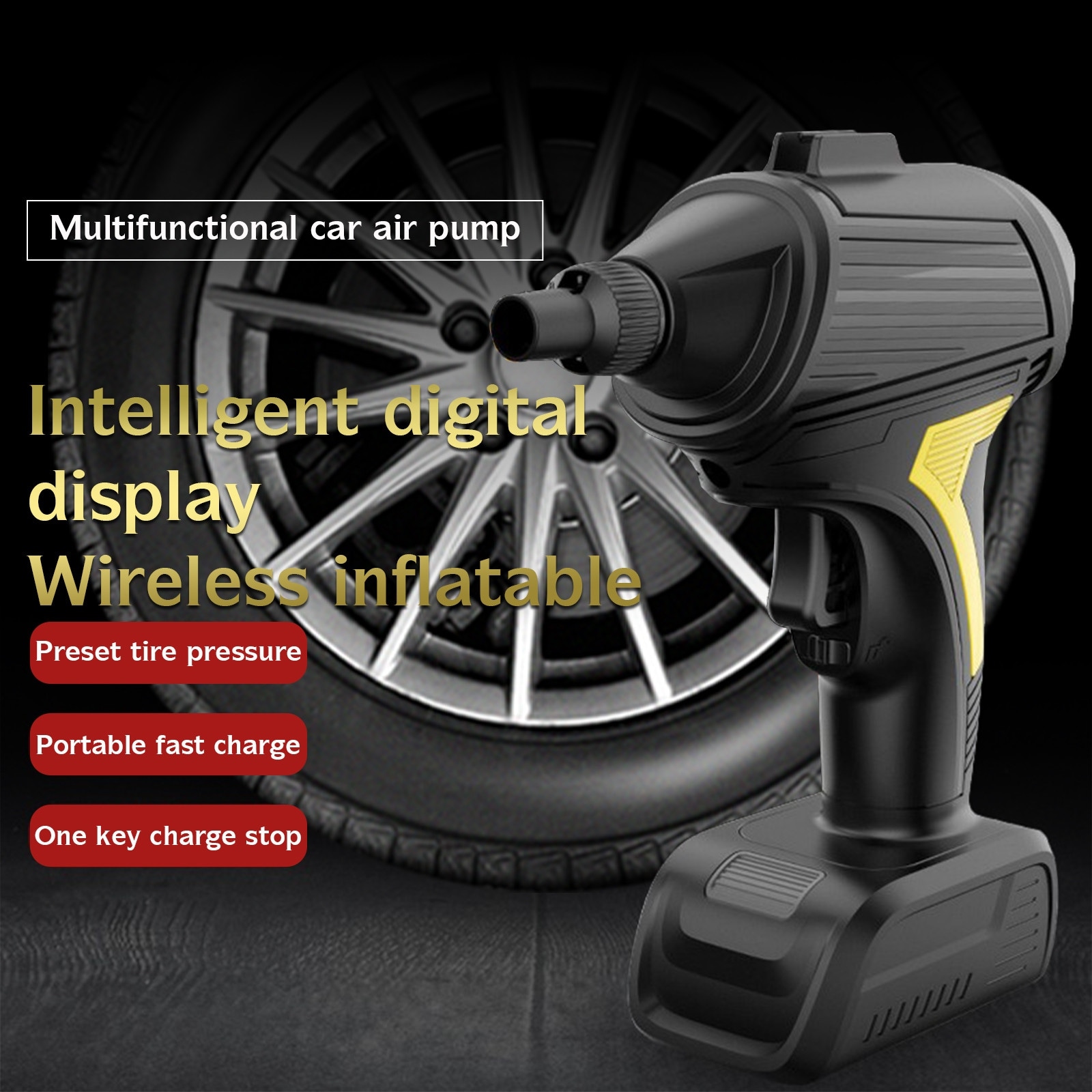 Multifunctional Intelligent Digital Display Wireless Air Pump