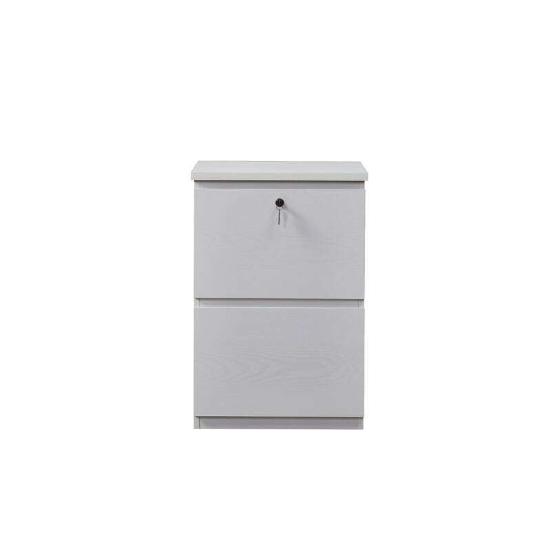 KOWO Wooden 2-Drawer Filing Cabinet with Lock Letter Size Office Storage, Locking Document Organizer for Home or Workplace