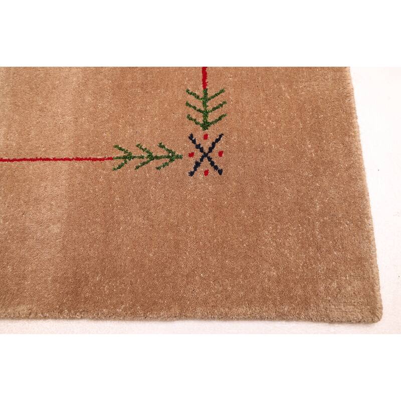 ECARPETGALLERY Hand Loomed Kashkuli Gabbeh Brown Wool Rug - 5'0 x 7'10