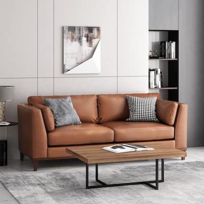 Warbler Faux Leather 3 Seater Sofa by Christopher Knight Home