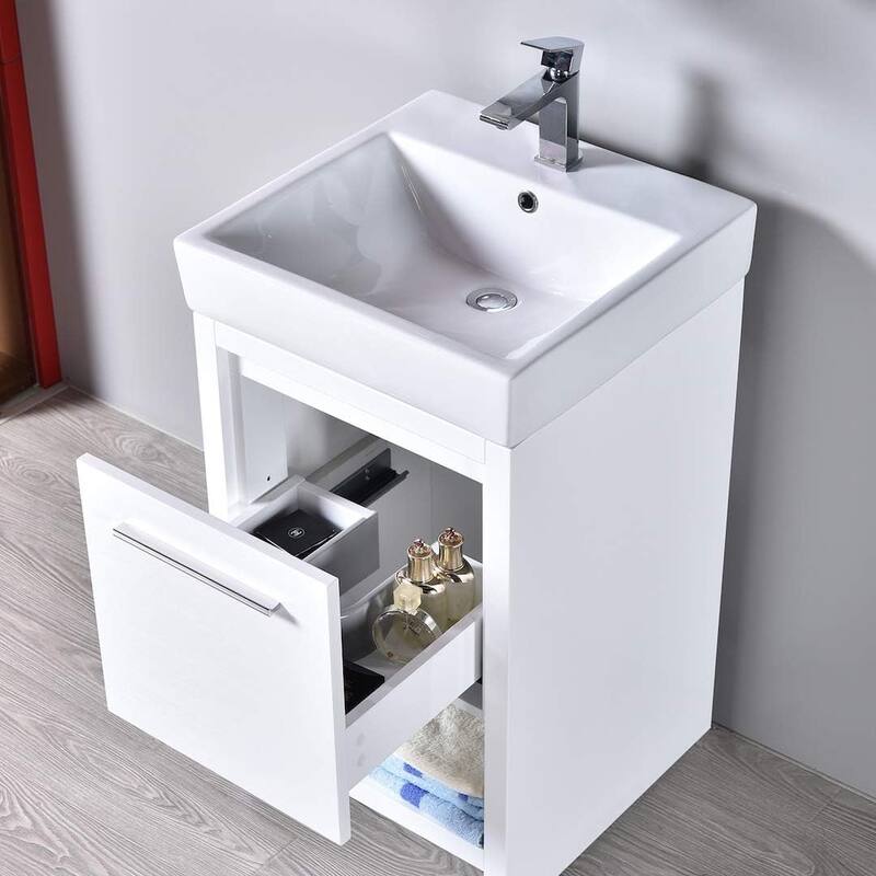 Blossom Milan 20-Inch Bathroom Vanity with Ceramic Sink and Mirror Set
